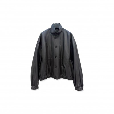 LEMAIRE STAND COLLAR LEATHER BLOUSON